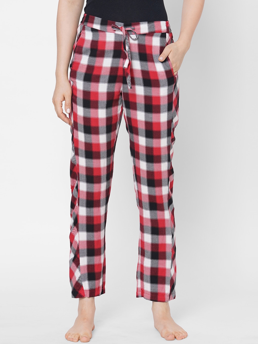 ladies checked lounge pants