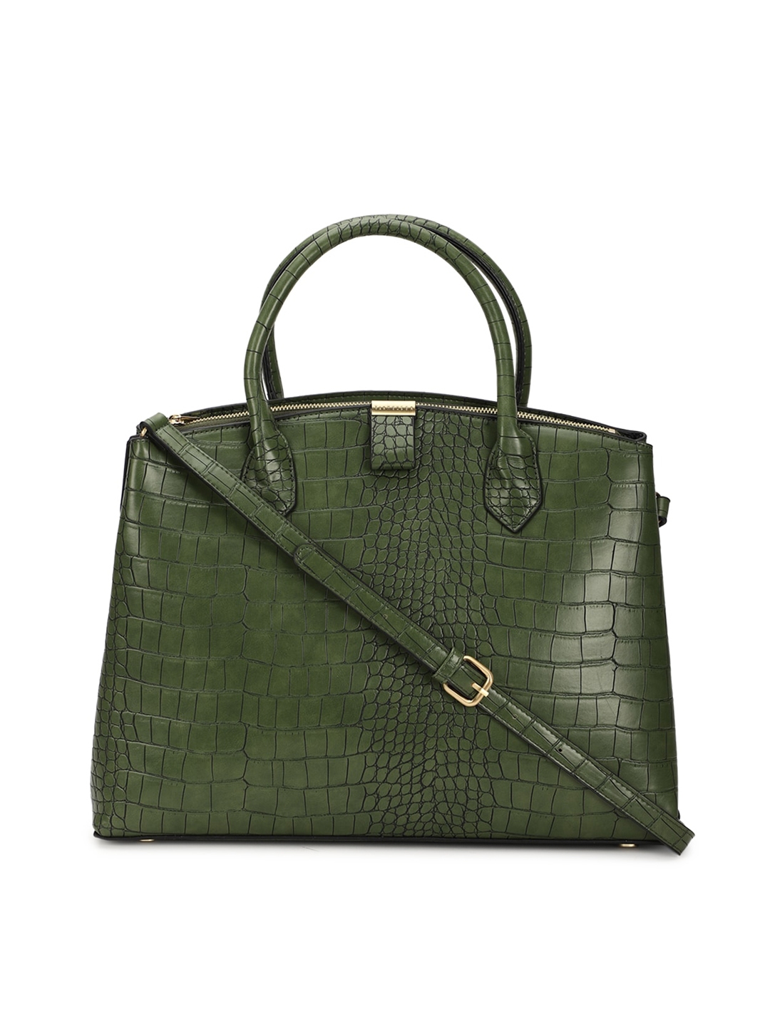 Buy Van Heusen Olive Green Animal Printed Handheld Bag - Handbags for ...