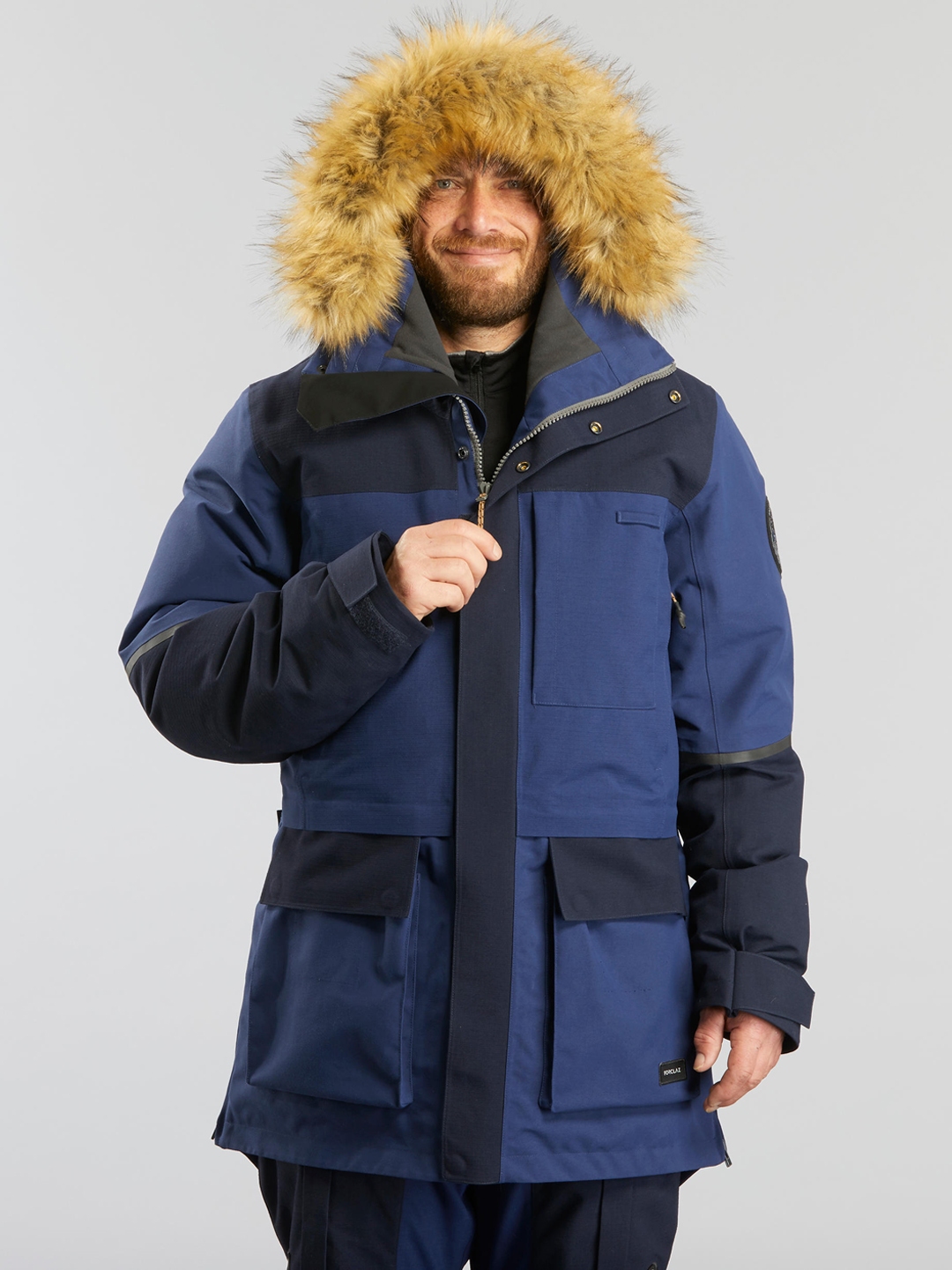 Buy FORCLAZ By Decathlon Unisex Blue Colourblocked Arctic 500 Hiking And Trekking Parka Jacket 