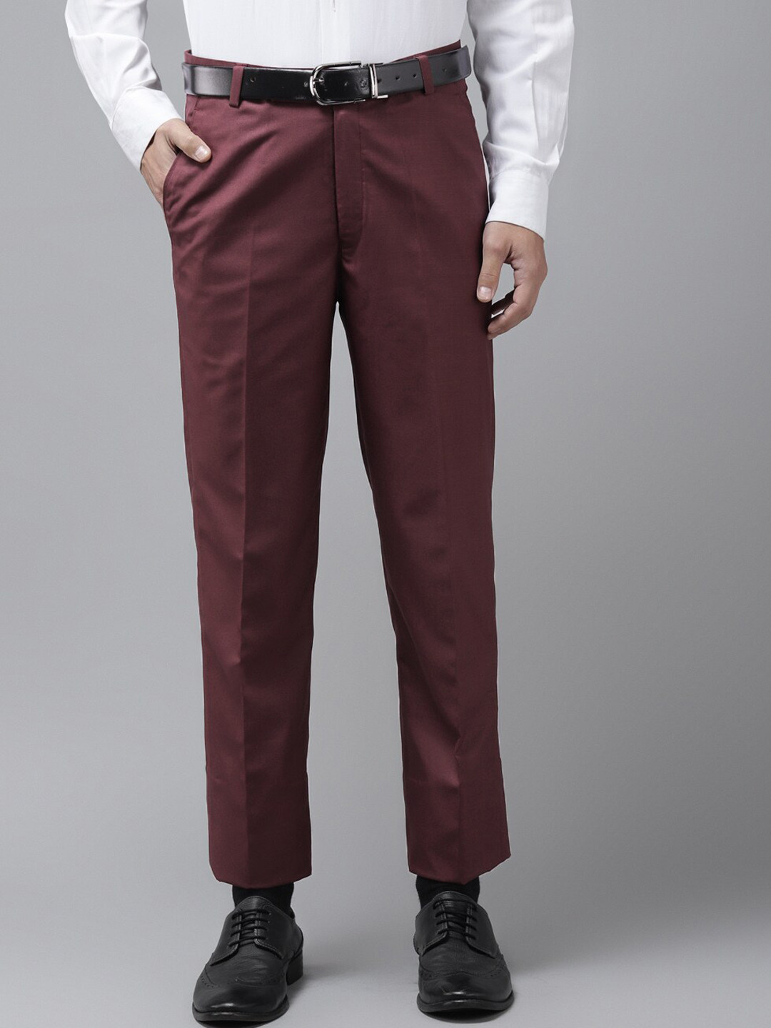 Solid Maroon Trousers