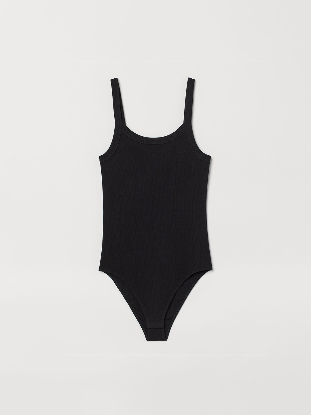 Buy H&M Women Black Ribbed Cotton Bodysuit Bodysuit for Women 14258918 Myntra