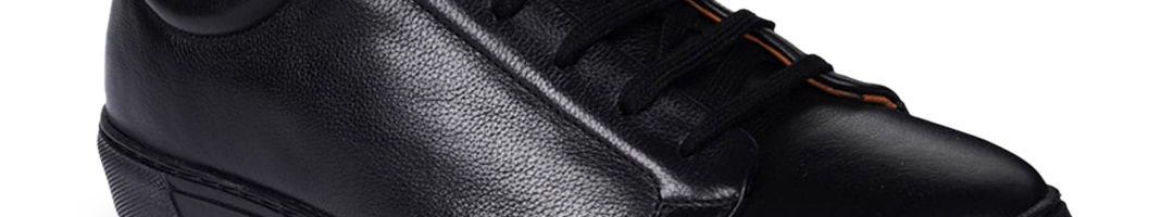 Buy RAPAWALK Men Black Leather Sneakers - Casual Shoes for Men 14262914 ...