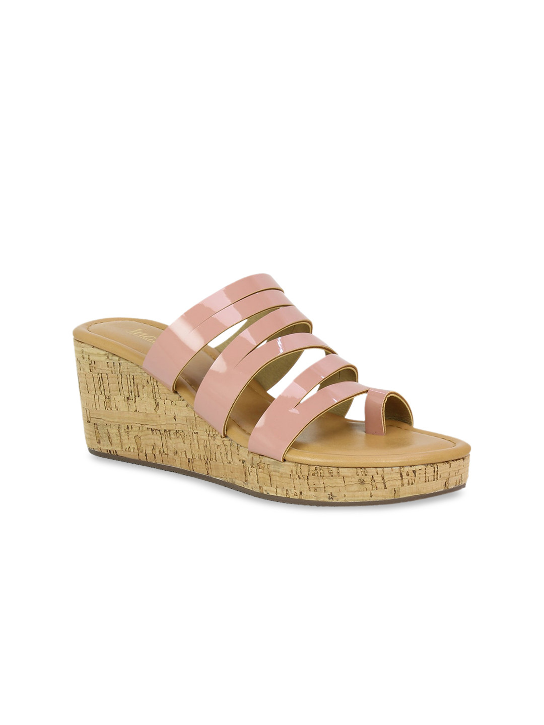 Buy Inc 5 Women Peach Coloured Colourblocked Sandals Heels for Women