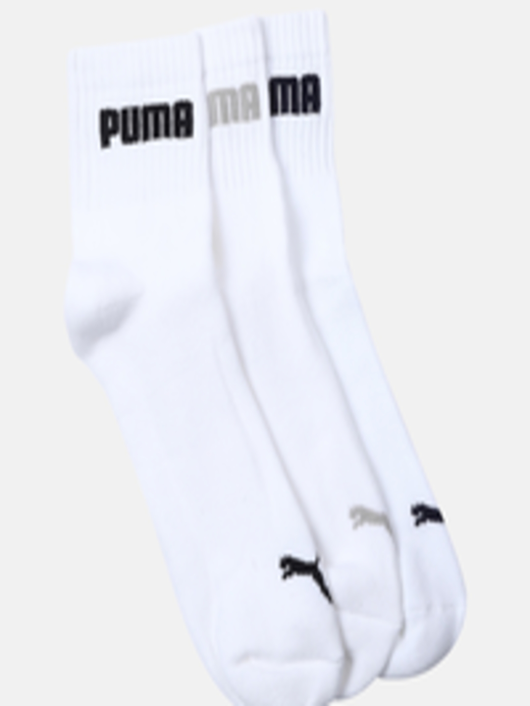 Buy Puma Adults White Black Pack Of 3 Brand Logo Patterned Calf Length ...