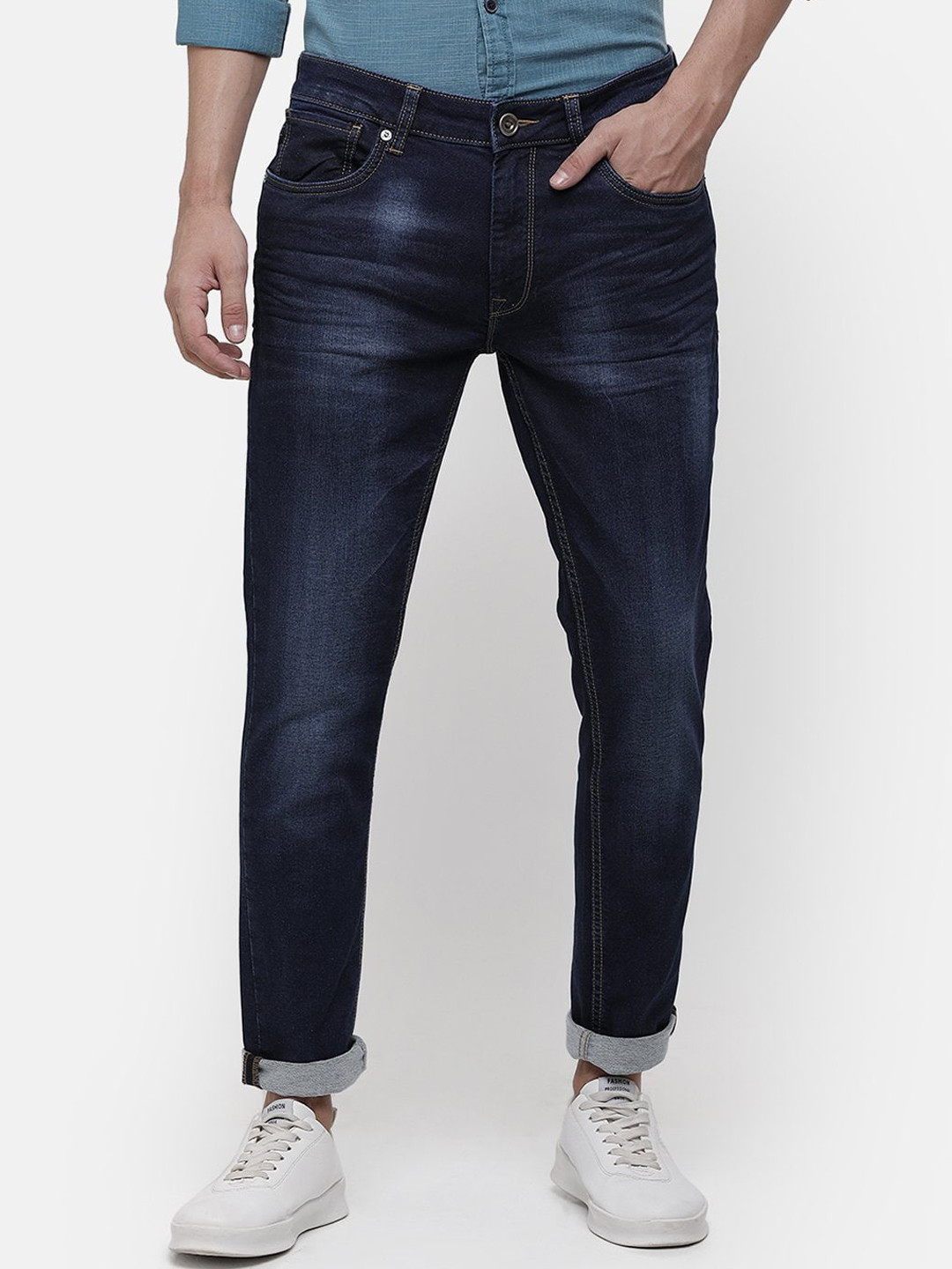 Buy Voi Jeans Men Blue Skinny Fit Mid Rise Clean Look Stretchable Jeans