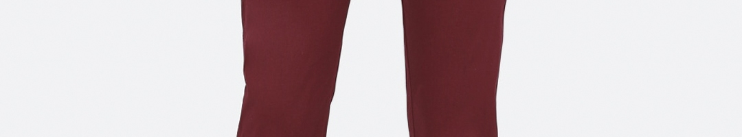Buy Biba Women Maroon Regular Fit Solid Regular Trousers - Trousers for ...