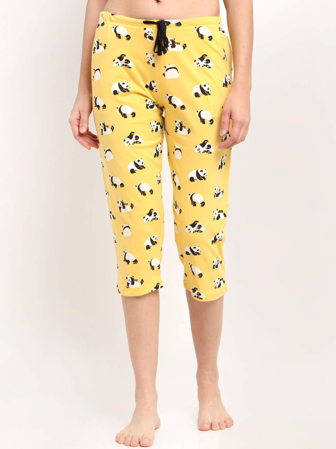 Buy Kanvin Women Yellow Printed Capris Capris for Women 14271410 Myntra