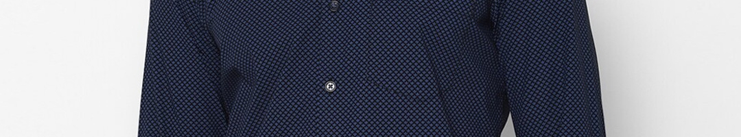 Buy Allen Solly Men Navy Blue Slim Fit Printed Casual Shirt - Shirts ...