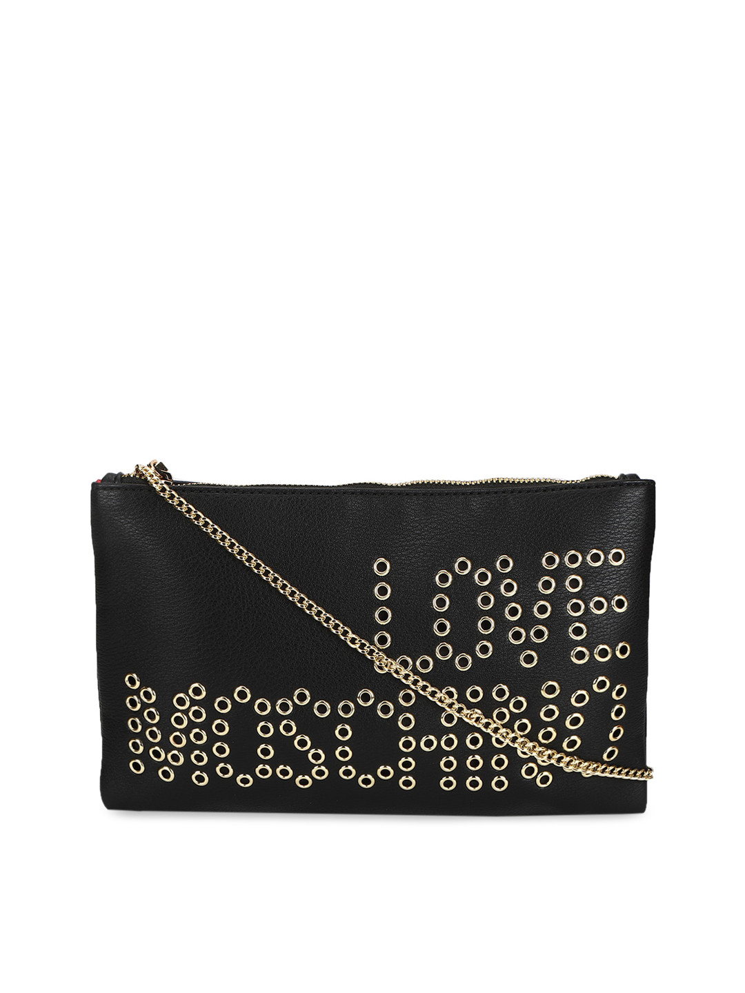 Buy LOVE MOSCHINO Black Printed Swagger Sling Bag Handbags for Women