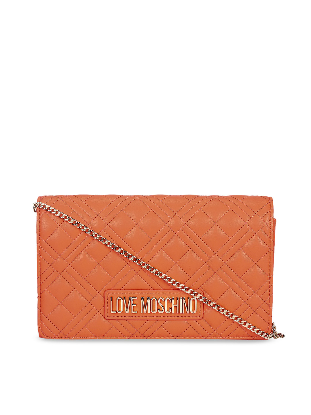Buy LOVE MOSCHINO Orange Quilted Sling Bag Handbags for Women
