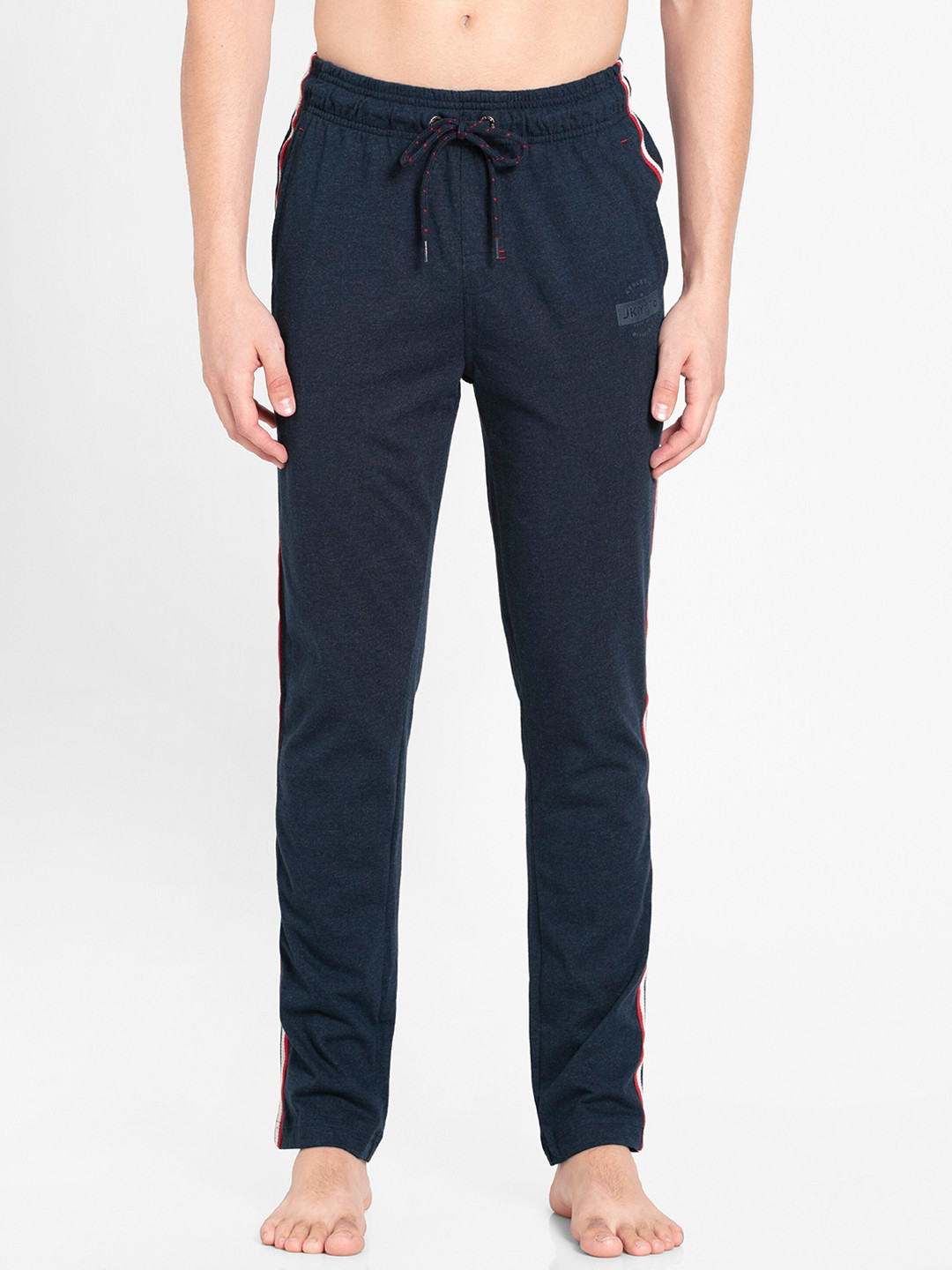 Buy Jockey Men Navy Blue Solid Cotton Slim Fit Active Track Pants