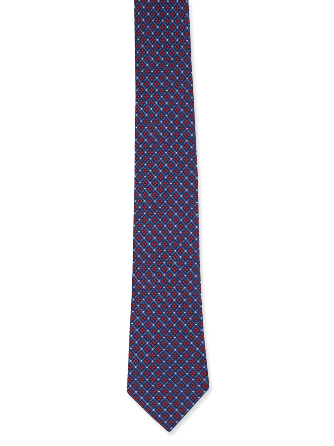 Buy Peter England Men Navy Blue & Red Checked Broad Tie Ties for Men