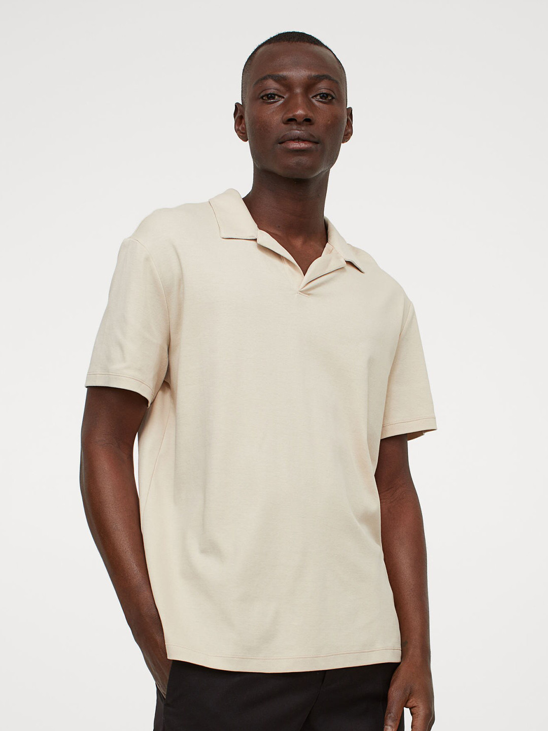Buy HM Men Beige Jersey Polo Shirt Tshirts for Men 14526534 Myntra