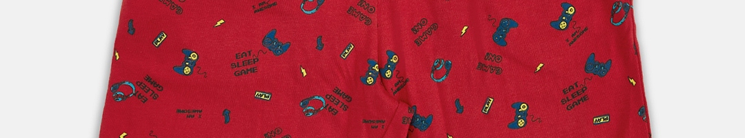 Buy Pantaloons Junior Boys Red Printed Mid Rise Regular Shorts - Shorts ...