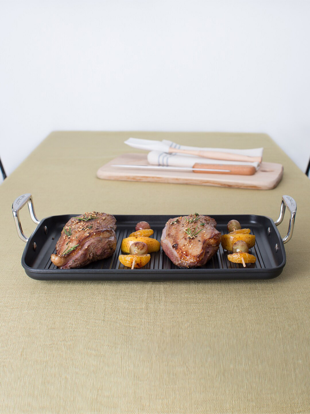 Buy LE CREUSET Black Ribbed Rectangular Grill Pan Cookware for Unisex