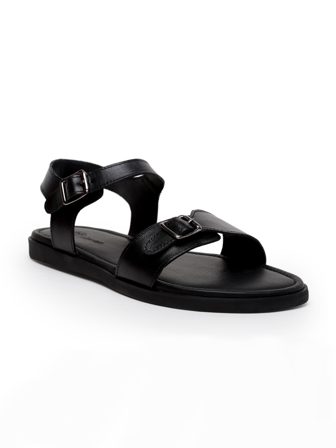 Buy BEAVER Men Black Leather Comfort Sandals - Sandals for Men 14527878 ...