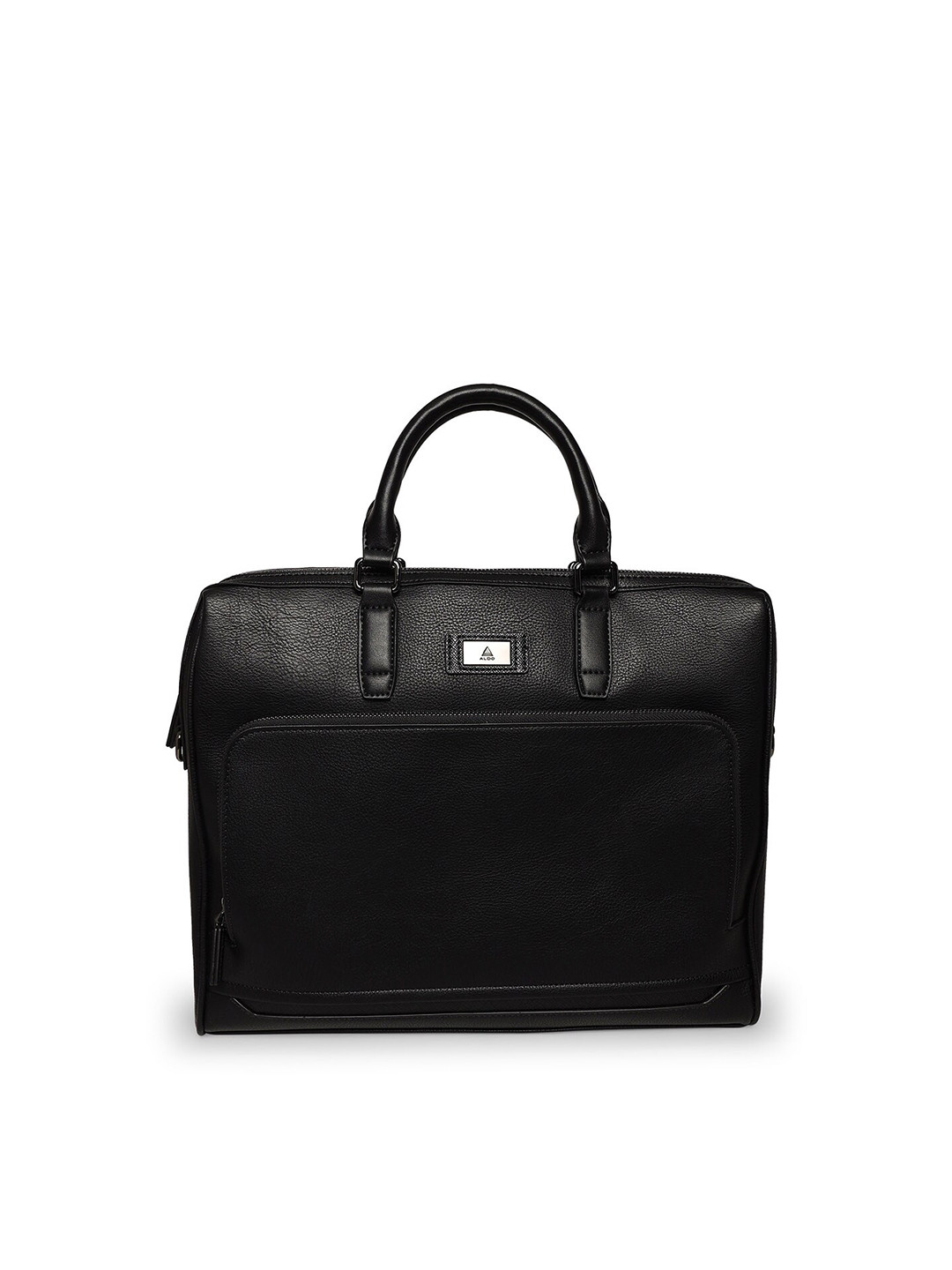 Buy ALDO Men Black & Silver Toned PU 18 Inch Laptop Bag Laptop Bag
