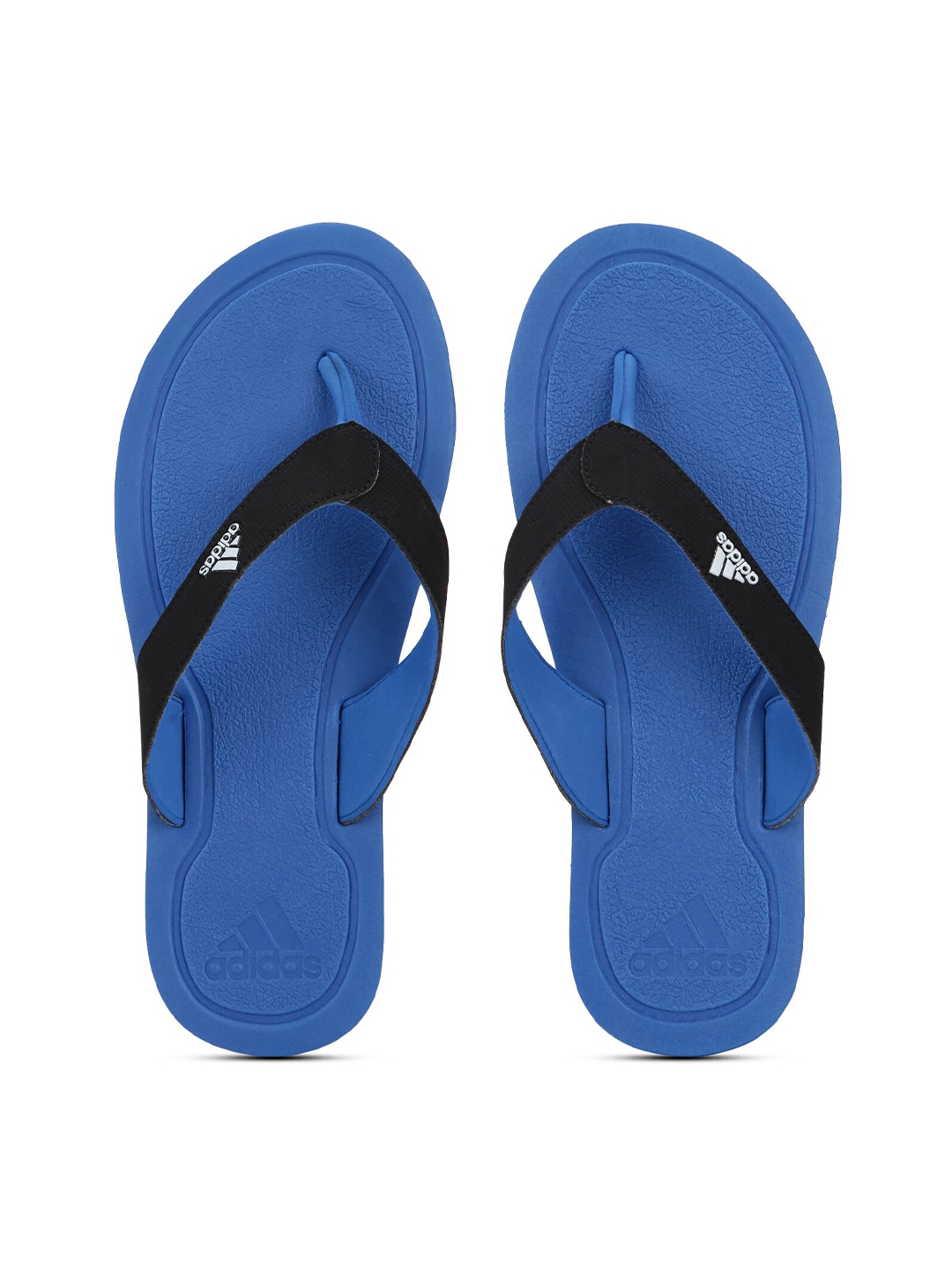 adidas flip flops blue and white