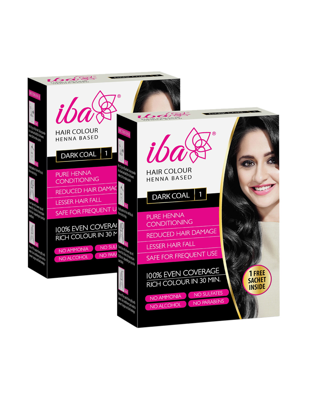 Buy Iba Dark Coal Pack Of 2 Hair Color - Hair Colour for Women 14548498 ...
