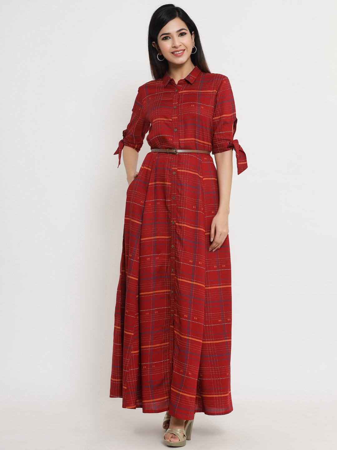 Buy Sangria Red Printed Maxi Dress - Dresses for Women 14546302 | Myntra