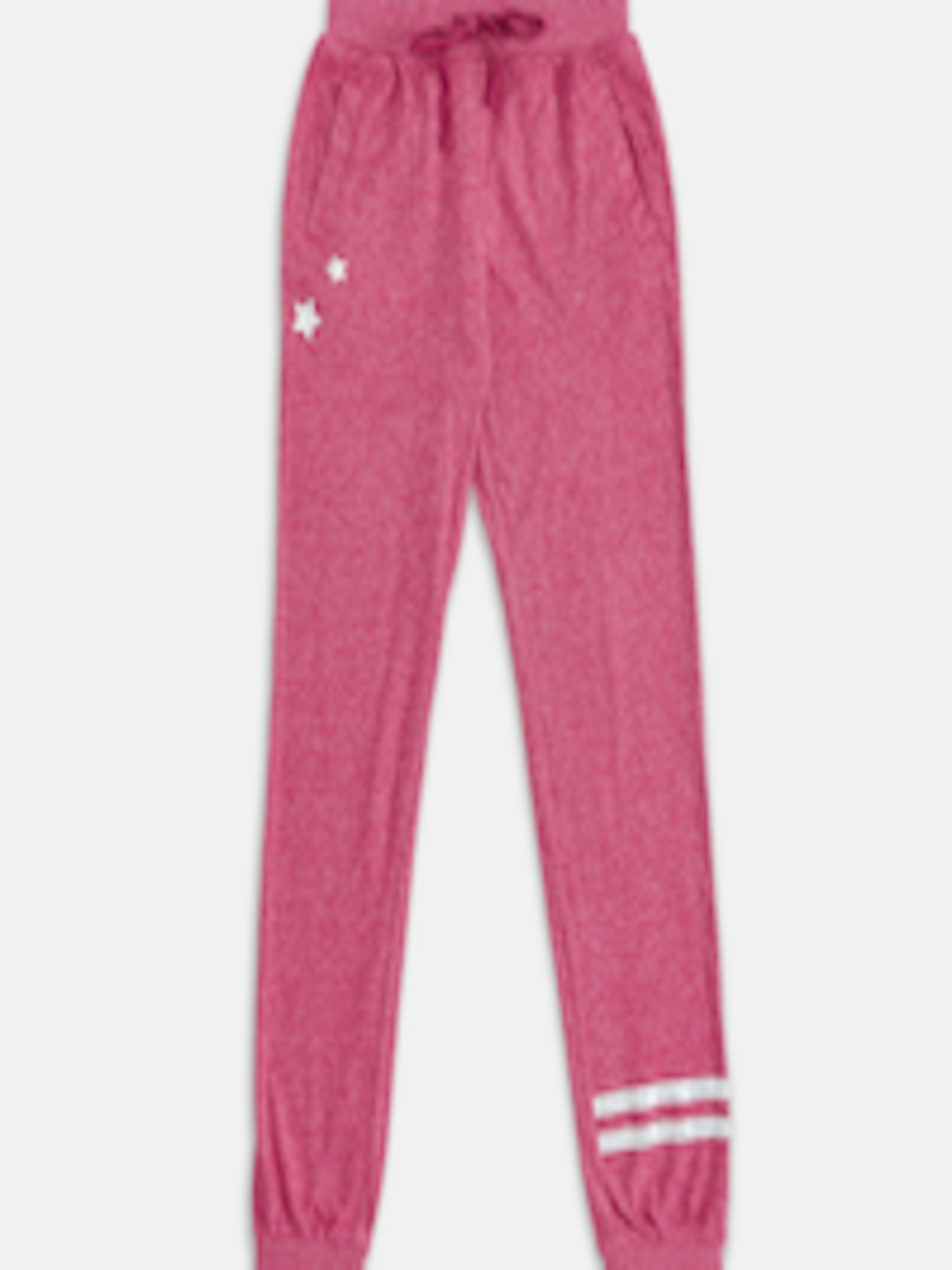Buy Pantaloons Junior Girls Pink Solid Pure Cotton Joggers - Track ...