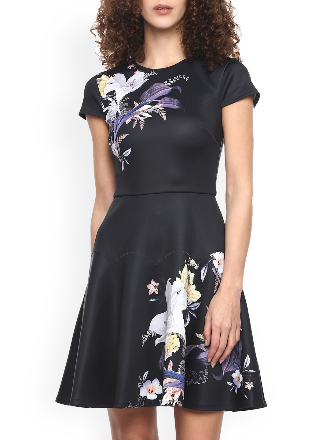 Buy Ted Baker Navy Blue & White Floral Dress Dresses for Women