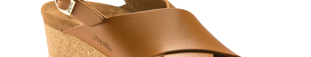 Buy Birkenstock Women Samira Natural Leather Brown Narrow Width Heels ...