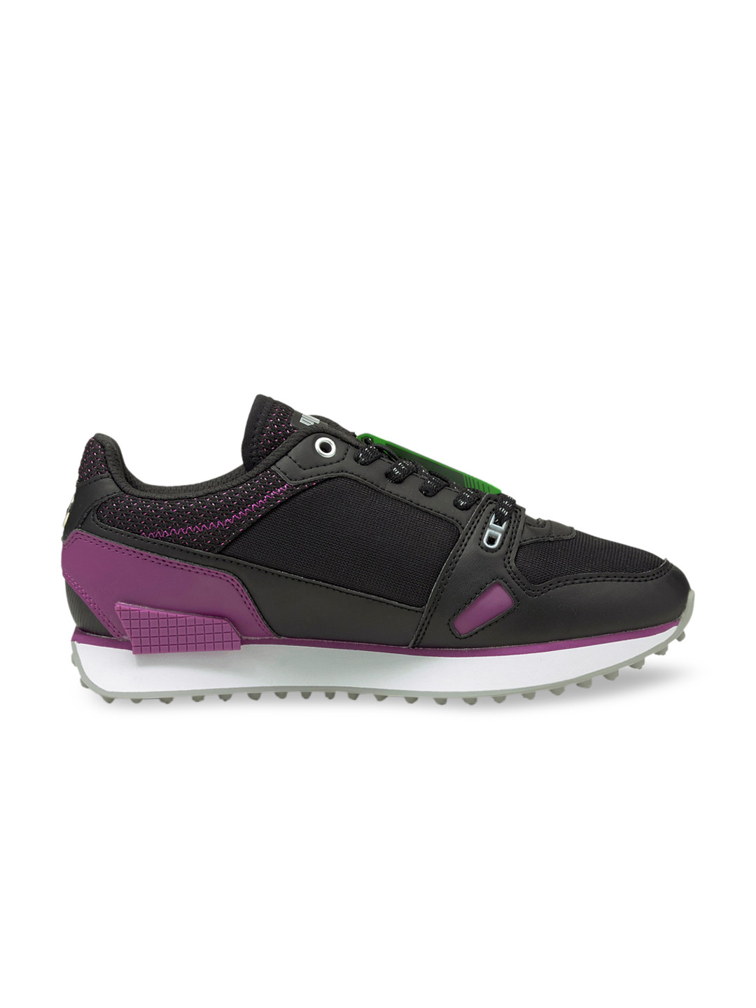 black and purple puma sneakers