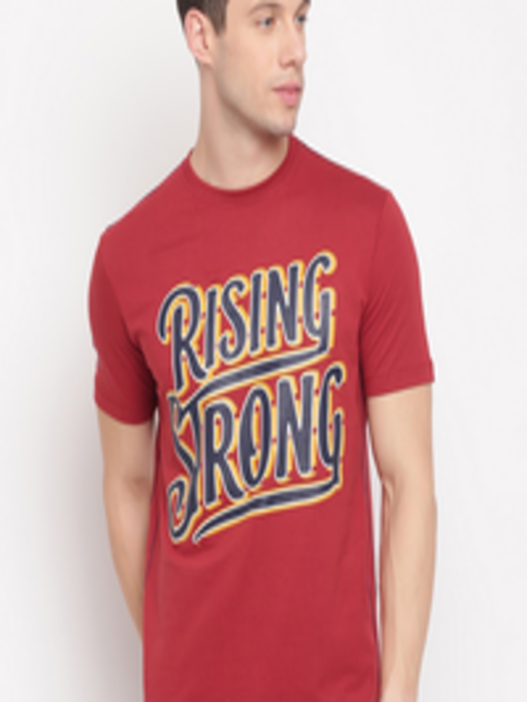 Buy Richlook Men Red Typography Printed T Shirt - Tshirts for Men ...