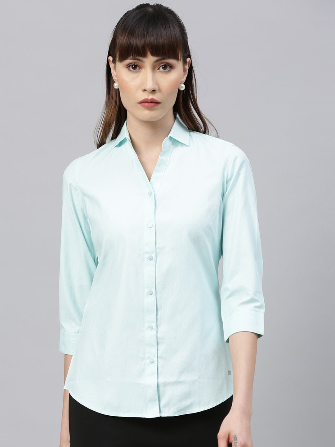 Buy Park Avenue Woman Blue Casual Shirt Shirts for Women 14445122