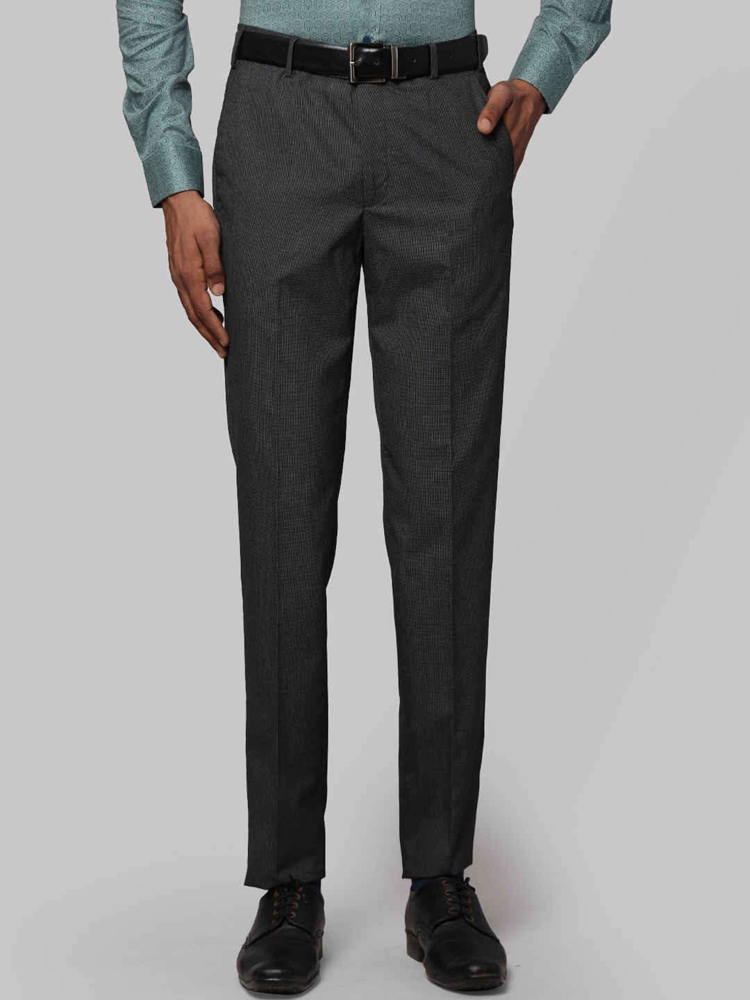 Buy Next Look Men Grey Slim Fit Formal Trousers - Trousers for Men ...