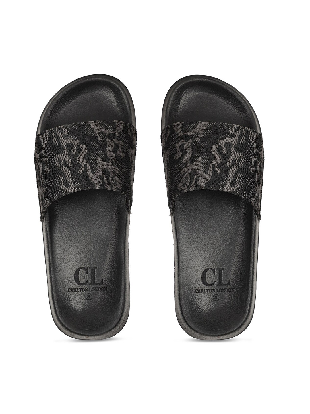 Buy Carlton London Men Black & Grey Printed Sliders - Flip Flops for Men 14446462 | Myntra