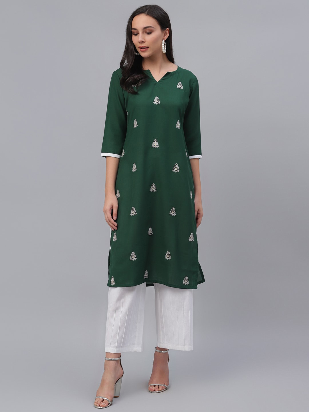chikankari flared kurta