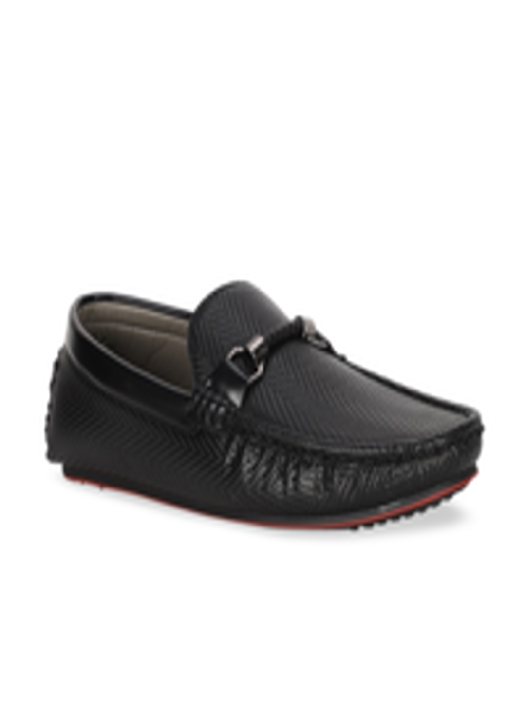Buy Bata Men Black Textured Leather Loafers - Casual Shoes for Men ...