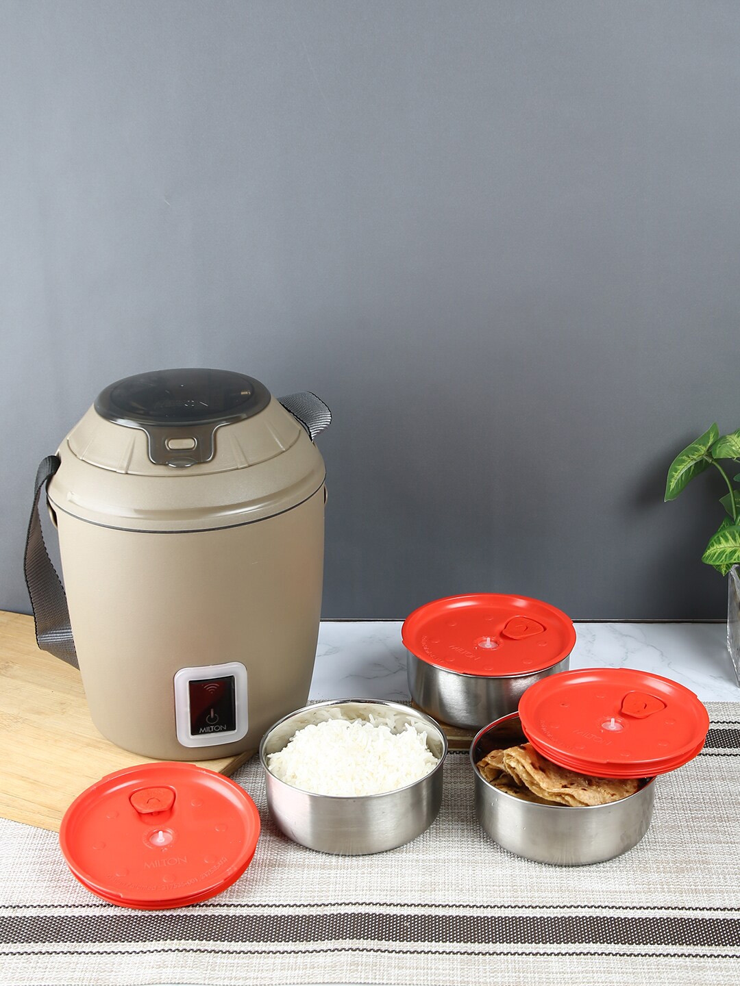 Buy Milton Smart Electric App Enabled Tiffin Box With 3 Stainless Steel