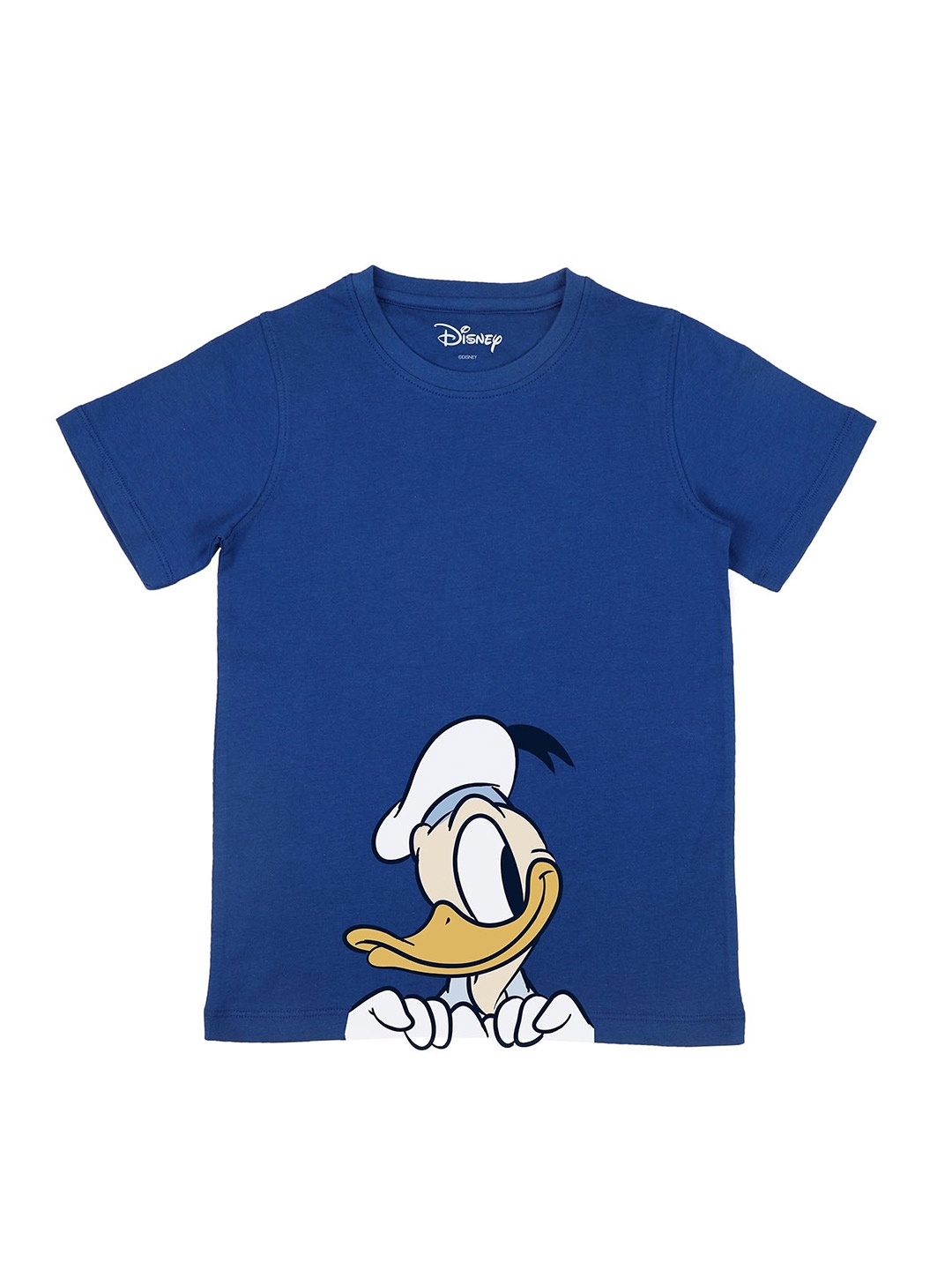 Buy Disney By Wear Your Mind Boys Blue Donald Duck Printed Raw Edge T ...
