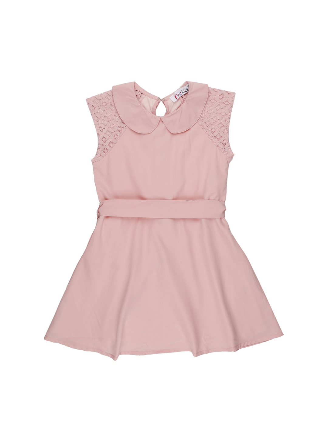 Buy First Kick Pink Peter Pan Collar Crepe Dress - Dresses for Girls ...