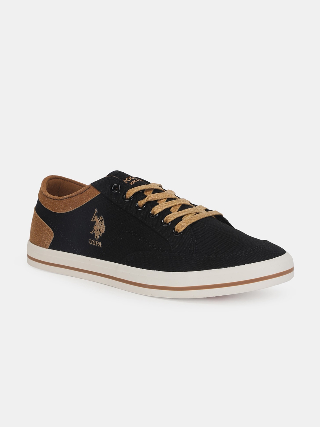 polo black leather sneakers