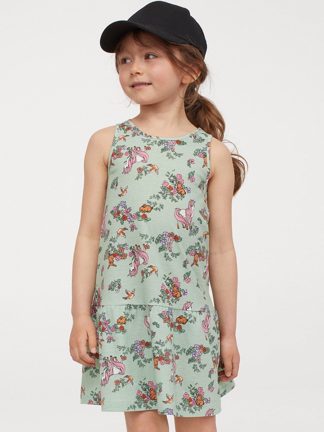 Buy H&M Girls Green Patterned Jersey Dress Dresses for Girls 14635314