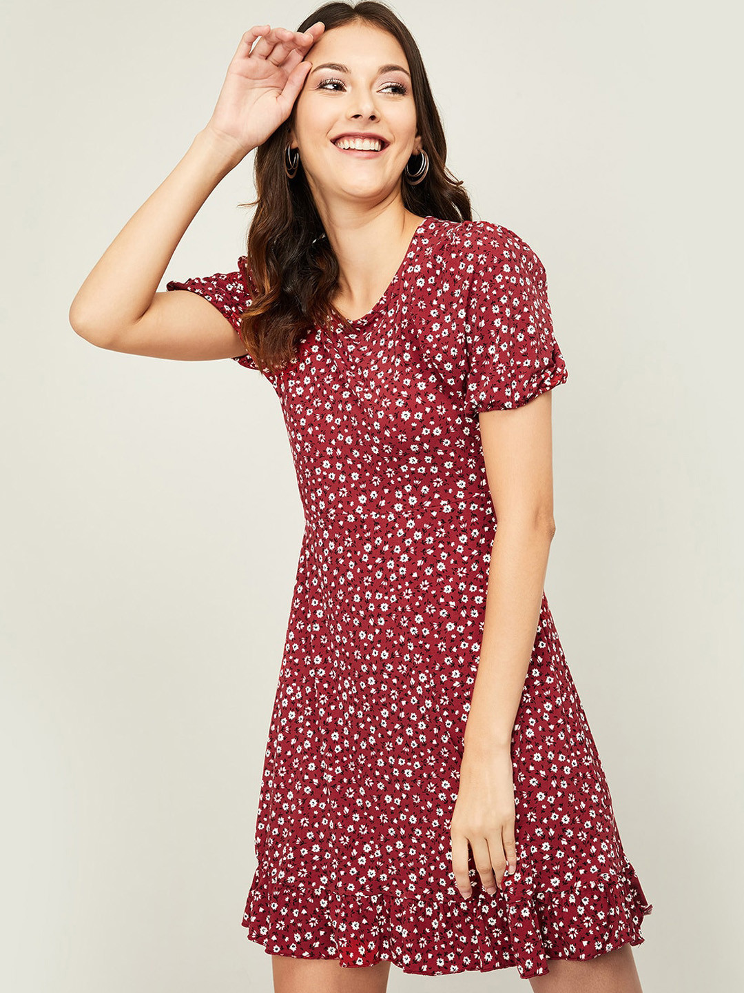 Buy Ginger By Lifestyle Red Floral Dress Dresses for Women 14641644