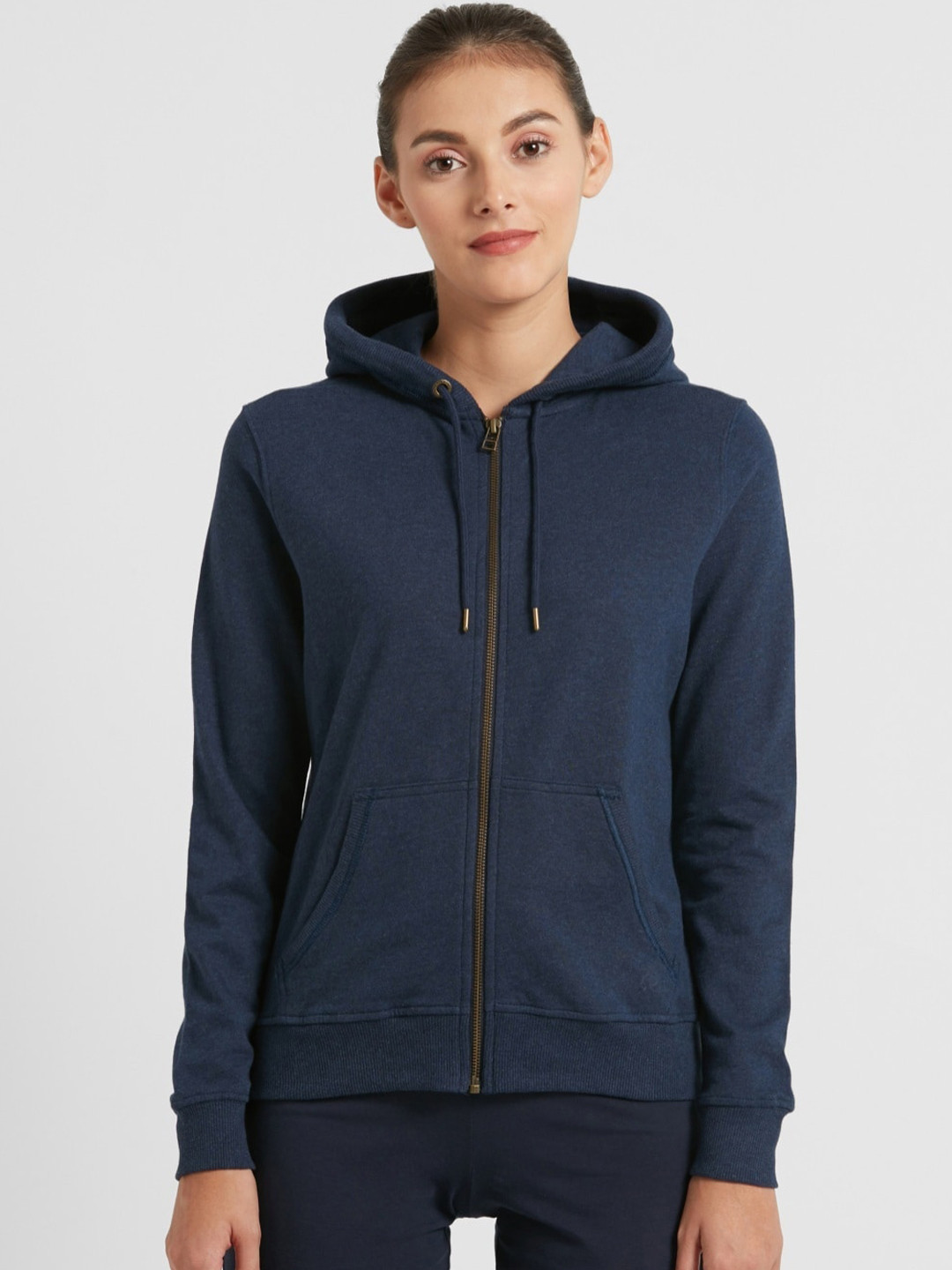 Buy Jockey Women Blue Hooded Padded Jacket Jackets for Women 14642264