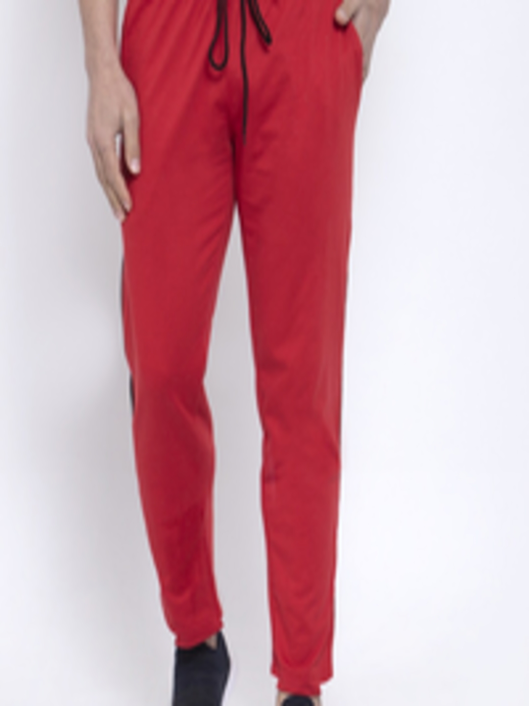 Buy NEUDIS Men Red Solid Cotton Track Pants - Track Pants for Men ...