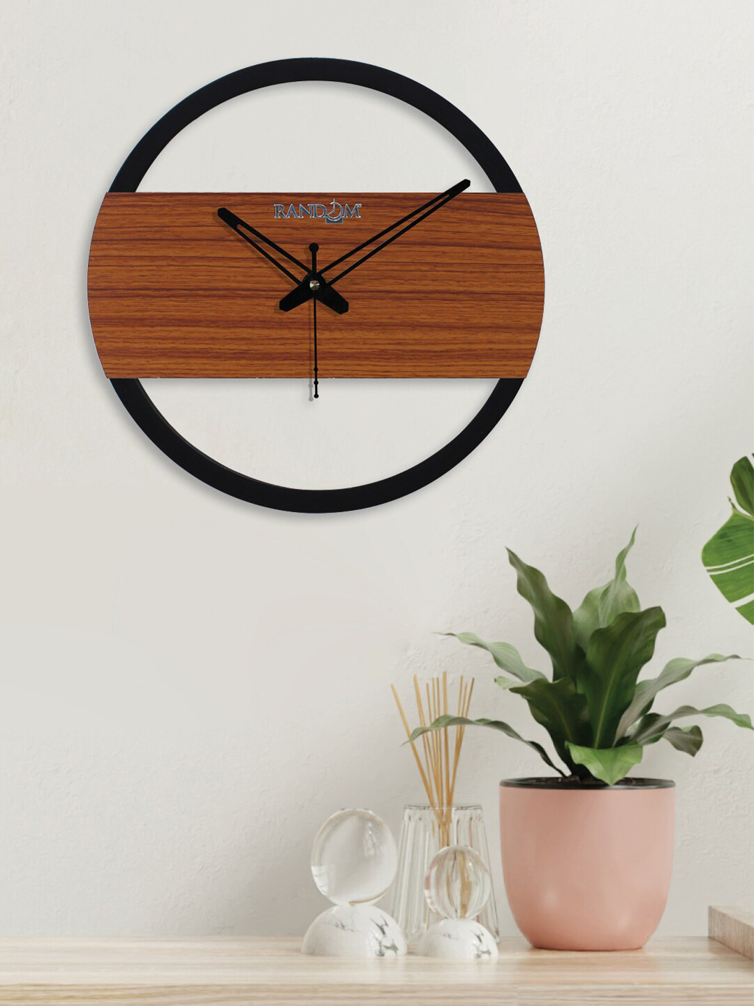 Buy RANDOM Black & Brown 24.13 Cm Contemporary Wall Clock Clocks for Unisex 14625960 Myntra