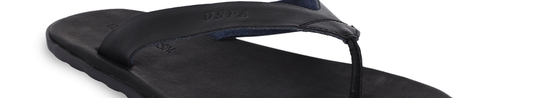 Buy U S Polo Assn Men Black Leather Comfort Sandals - Sandals for Men ...