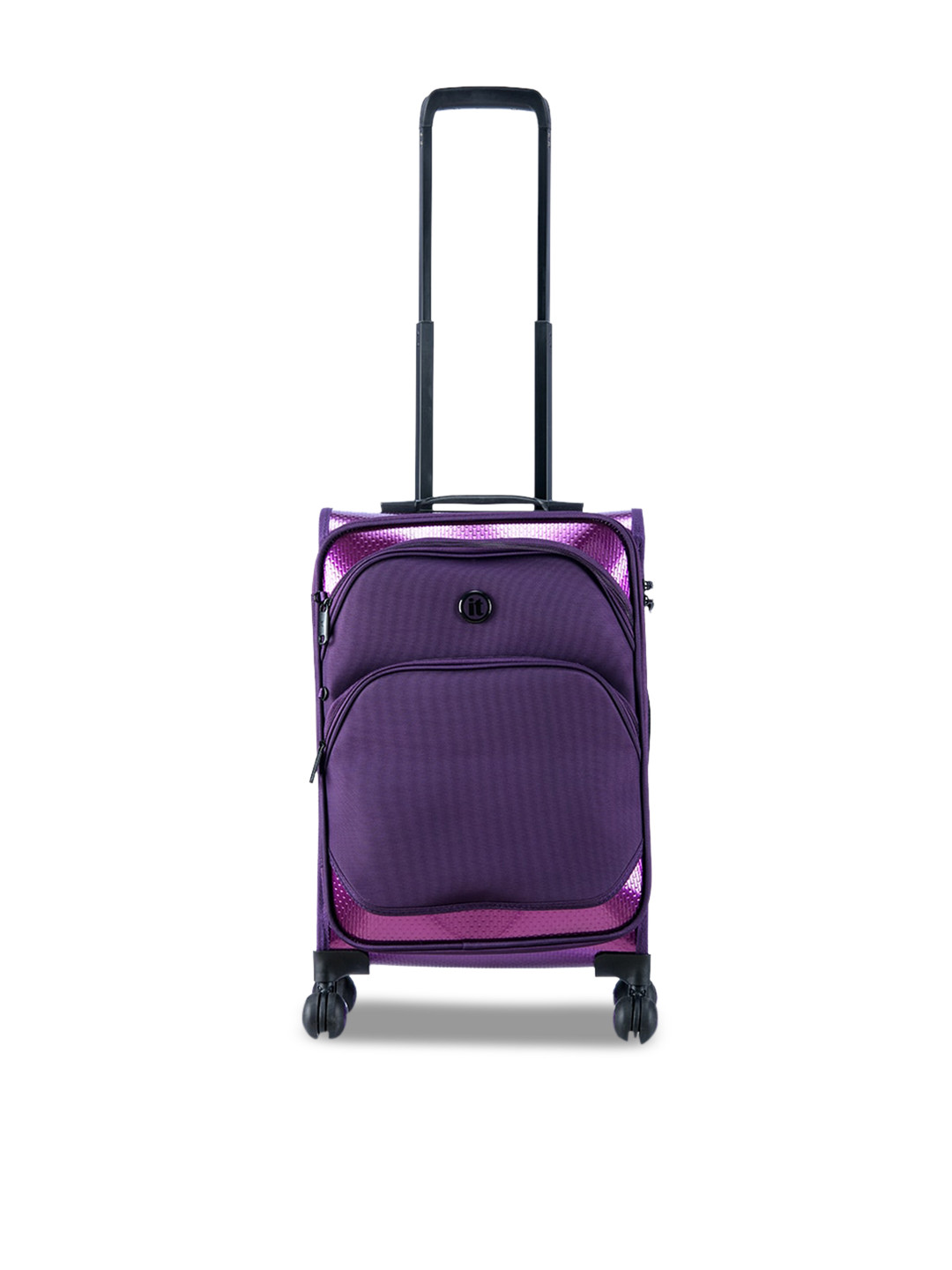 Buy IT Luggage Purple Solid Soft Sided Small Cabin Trolley Suitcase