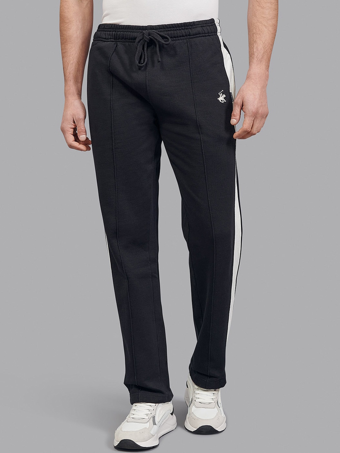 Buy Beverly Hills Polo Club Men Black Solid Cotton Track Pants - Track ...