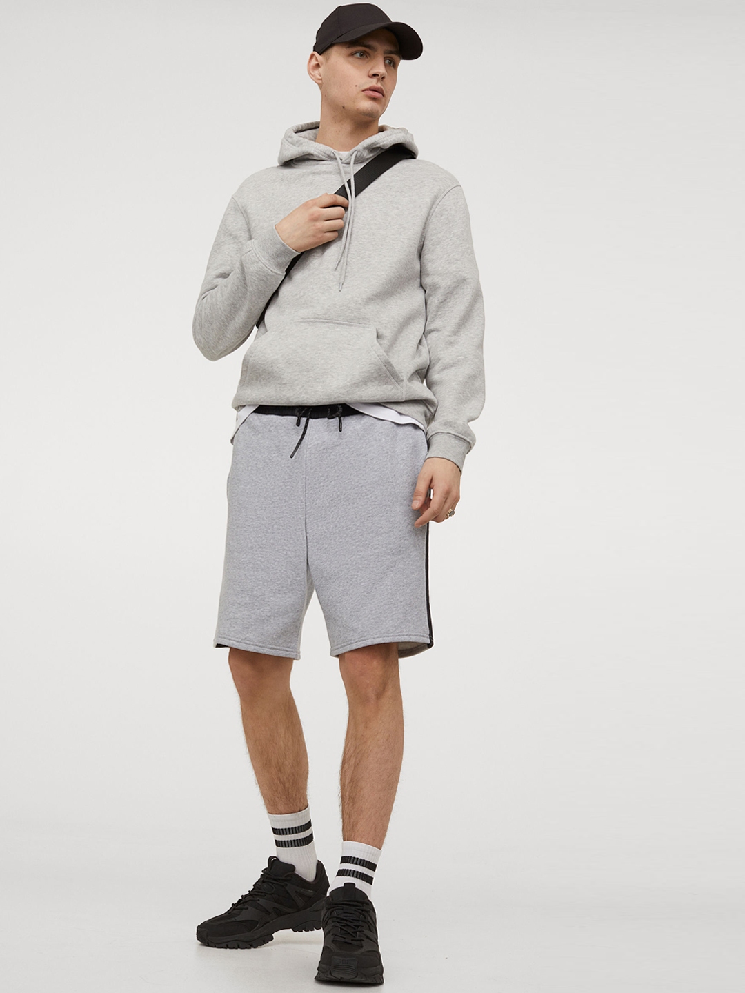 h&m grey sweat shorts