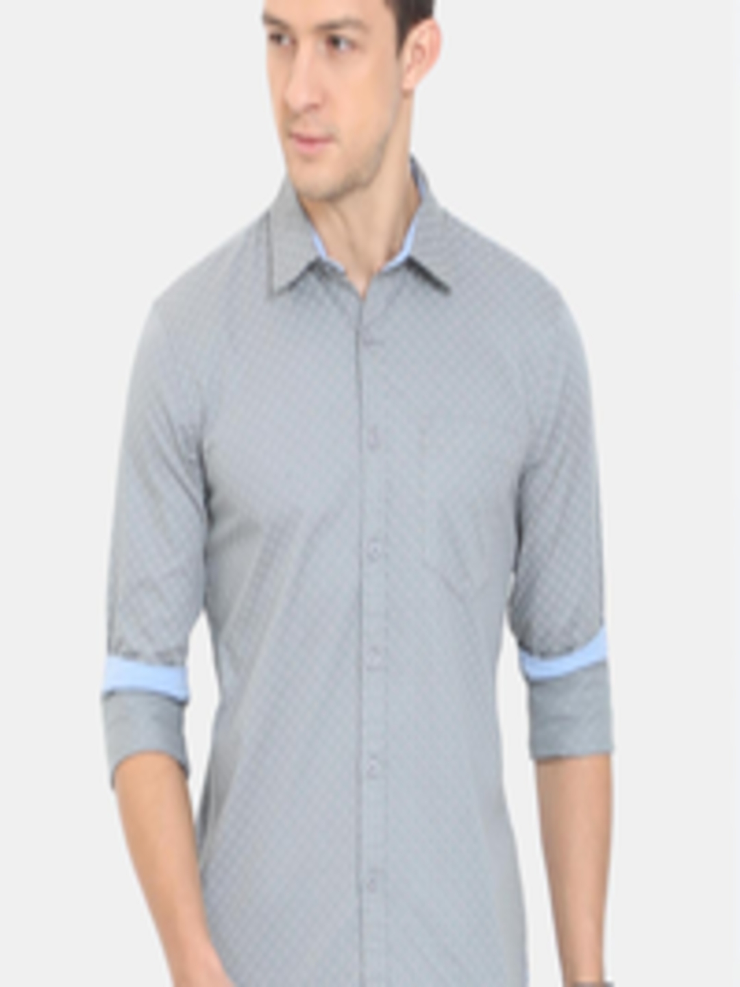 Buy HERE&NOW Men Grey Slim Fit Printed Casual Shirt - Shirts for Men ...