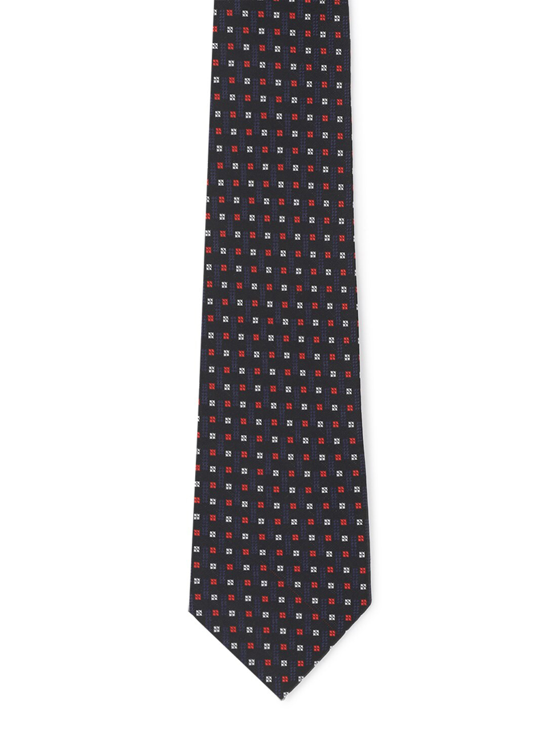 Buy Peter England Men Black & White Woven Design Broad Tie Ties for