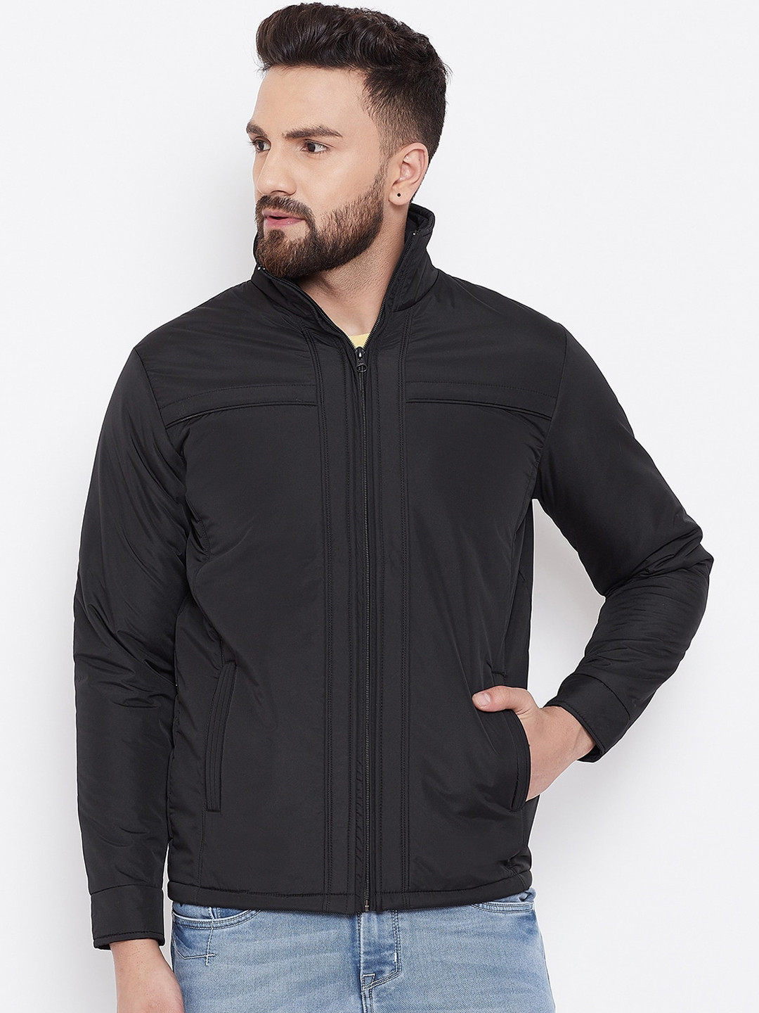Buy Spirit Men Black Padded Jacket Jackets for Men 14705586 Myntra